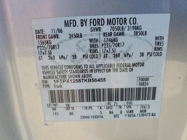 Photo 11 VIN: 1FTPX12587KB56455 - FORD F150 