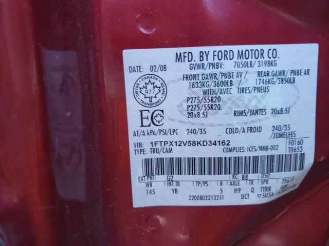 Photo 9 VIN: 1FTPX12V58KD34162 - FORD F150 