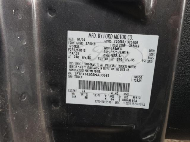 Photo 11 VIN: 1FTPX14505NA30681 - FORD F150 