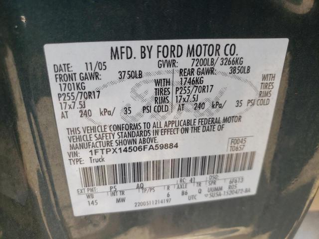 Photo 11 VIN: 1FTPX14506FA59884 - FORD F150 