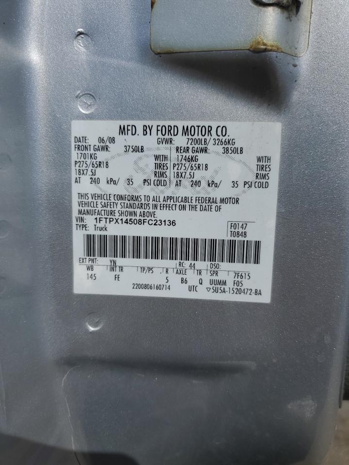 Photo 11 VIN: 1FTPX14508FC23136 - FORD F-150 