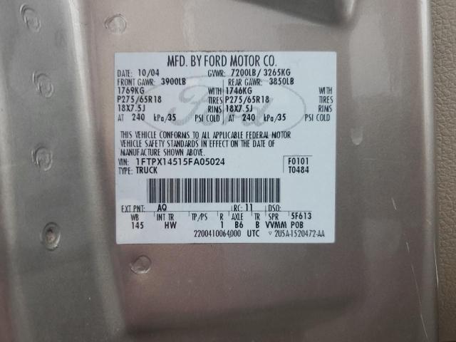 Photo 11 VIN: 1FTPX14515FA05024 - FORD F150 