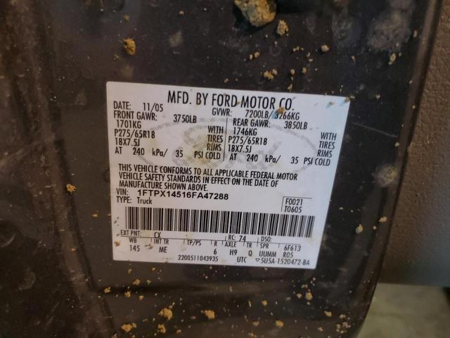 Photo 11 VIN: 1FTPX14516FA47288 - FORD F150 