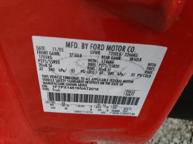 Photo 11 VIN: 1FTPX14516NA72018 - FORD F150 