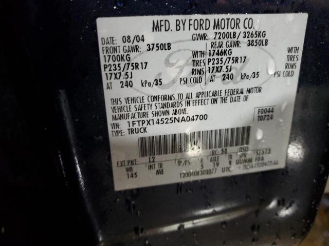 Photo 12 VIN: 1FTPX14525NA04700 - FORD F150 