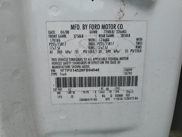 Photo 11 VIN: 1FTPX14528FB94948 - FORD F150 