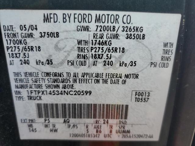 Photo 12 VIN: 1FTPX14534NC20599 - FORD F150 