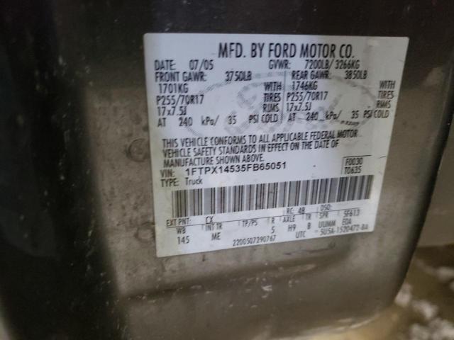 Photo 11 VIN: 1FTPX14535FB65051 - FORD F150 