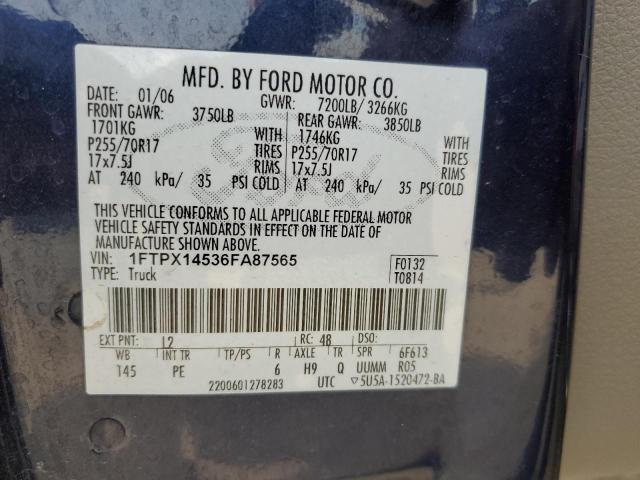 Photo 11 VIN: 1FTPX14536FA87565 - FORD F150 