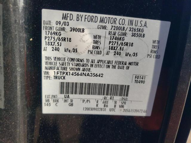 Photo 11 VIN: 1FTPX14564NA35642 - FORD F150 