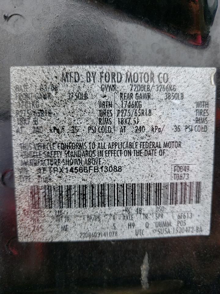 Photo 11 VIN: 1FTPX14566FB13088 - FORD F-150 