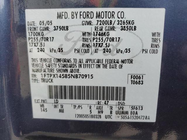 Photo 11 VIN: 1FTPX14585NB70915 - FORD F150 