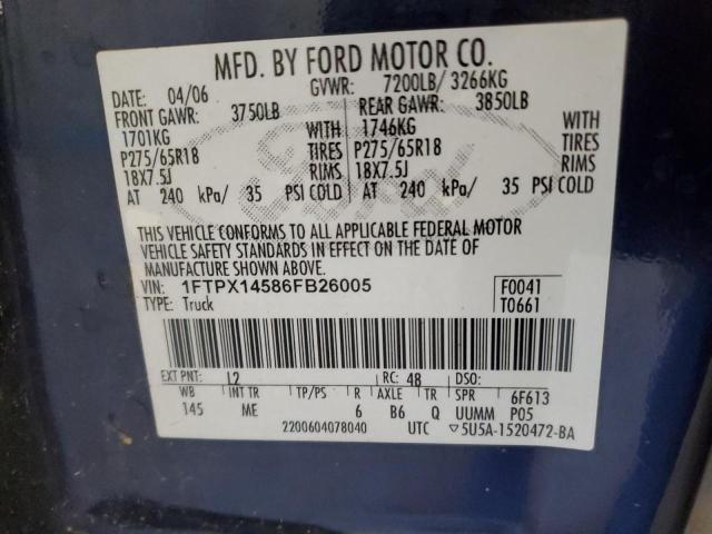 Photo 11 VIN: 1FTPX14586FB26005 - FORD F150 