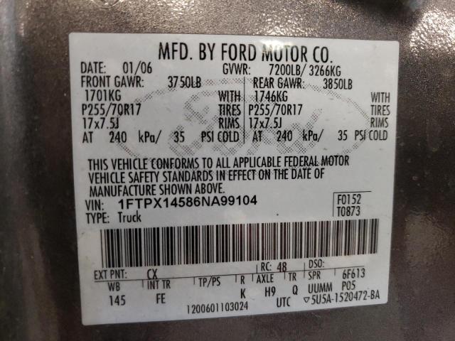 Photo 11 VIN: 1FTPX14586NA99104 - FORD F150 