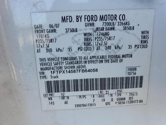 Photo 11 VIN: 1FTPX14587FB64058 - FORD F150 