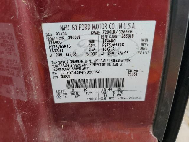 Photo 11 VIN: 1FTPX14594NB28056 - FORD F150 