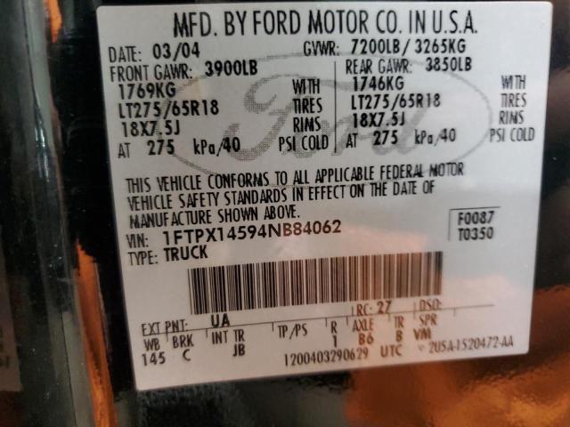 Photo 11 VIN: 1FTPX14594NB84062 - FORD F150 