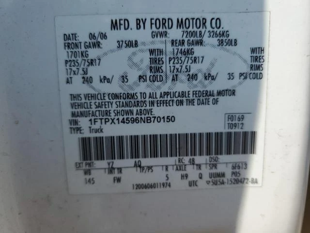 Photo 11 VIN: 1FTPX14596NB70150 - FORD F150 