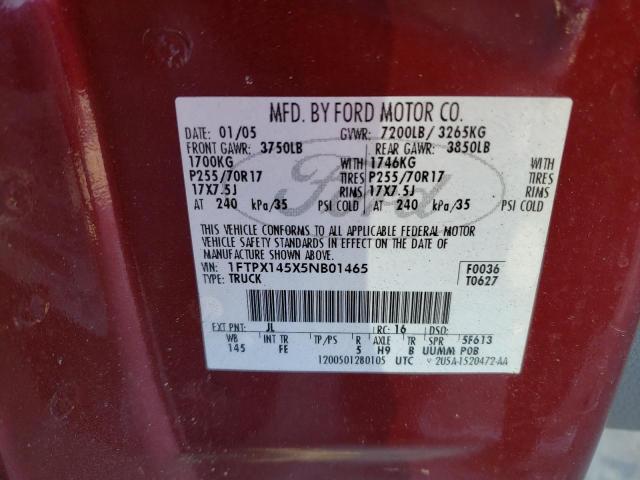 Photo 11 VIN: 1FTPX145X5NB01465 - FORD F150 