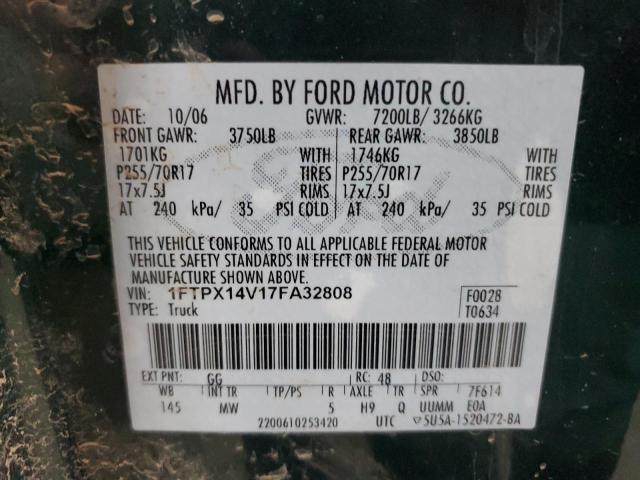 Photo 12 VIN: 1FTPX14V17FA32808 - FORD F150 