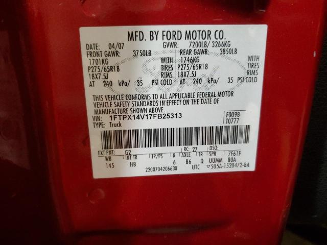 Photo 11 VIN: 1FTPX14V17FB25313 - FORD F150 