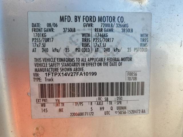 Photo 11 VIN: 1FTPX14V27FA10199 - FORD F150 