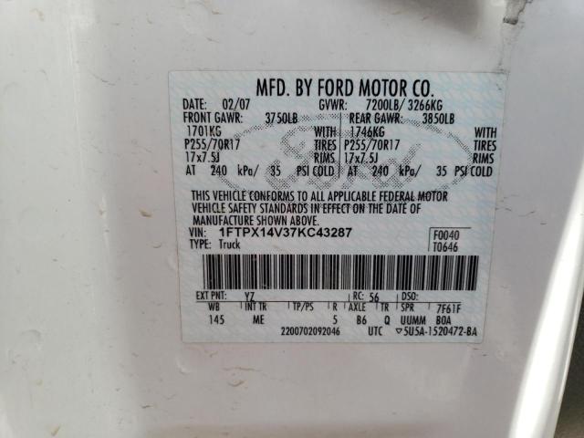 Photo 11 VIN: 1FTPX14V37KC43287 - FORD F150 