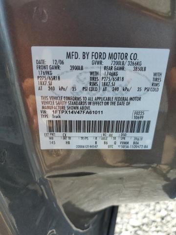 Photo 12 VIN: 1FTPX14V47FA61011 - FORD F150 