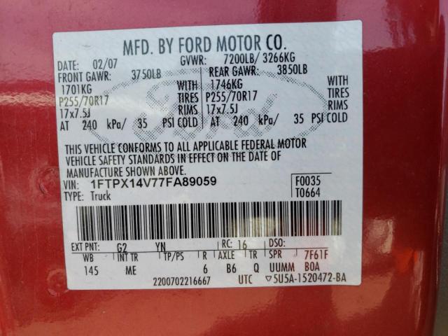 Photo 11 VIN: 1FTPX14V77FA89059 - FORD F150 