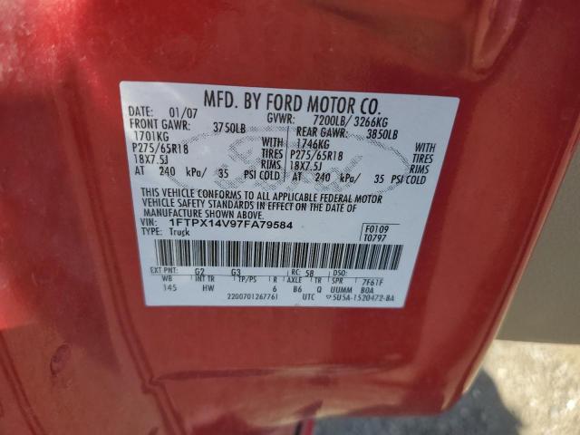 Photo 11 VIN: 1FTPX14V97FA79584 - FORD F150 