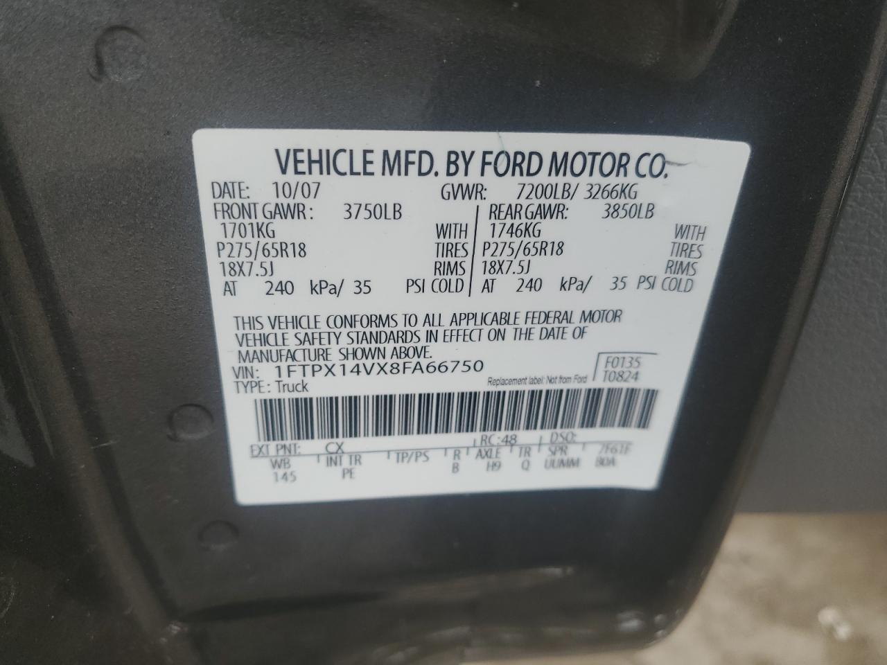 Photo 12 VIN: 1FTPX14VX8FA66750 - FORD F-150 