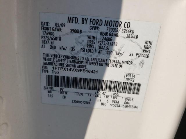 Photo 11 VIN: 1FTPX14VX9FB16421 - FORD F150 SUPER 