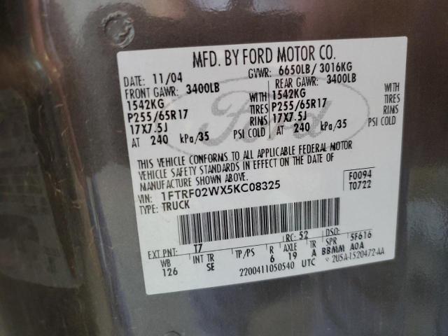 Photo 12 VIN: 1FTRF02WX5KC08325 - FORD F150 