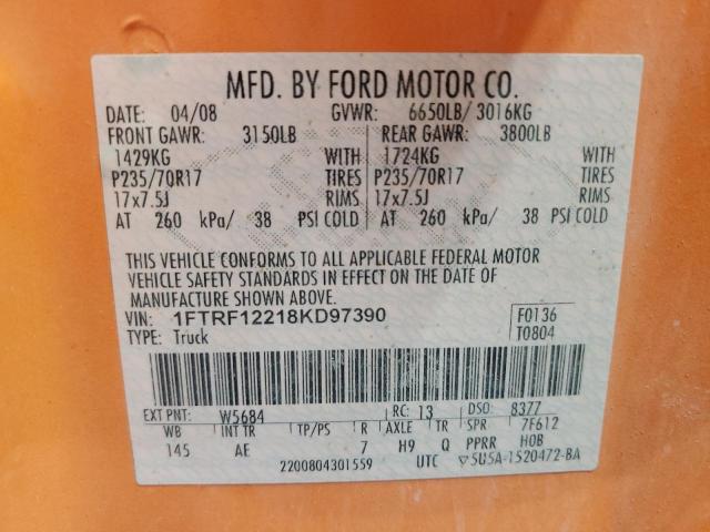 Photo 11 VIN: 1FTRF12218KD97390 - FORD F150 