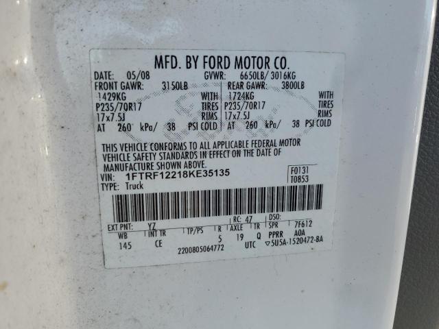 Photo 11 VIN: 1FTRF12218KE35135 - FORD F150 