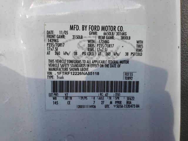 Photo 11 VIN: 1FTRF12226NA55118 - FORD F150 