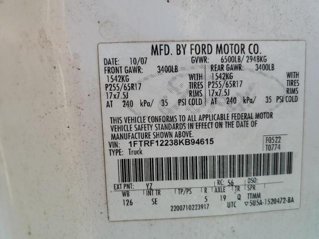 Photo 11 VIN: 1FTRF12238KB94615 - FORD F150 