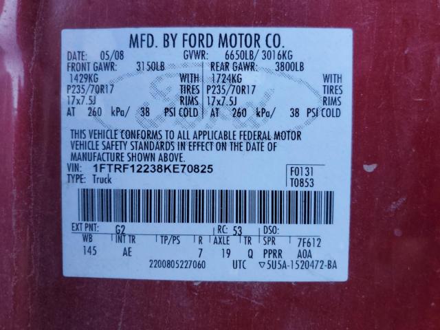 Photo 11 VIN: 1FTRF12238KE70825 - FORD F150 