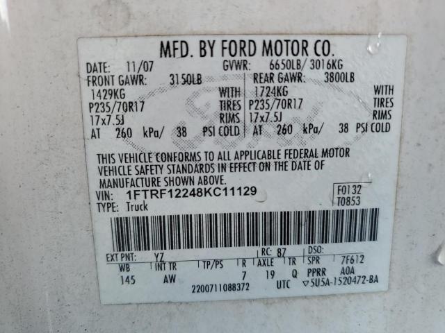 Photo 11 VIN: 1FTRF12248KC11129 - FORD F150 