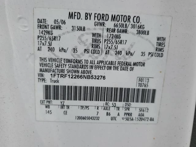 Photo 11 VIN: 1FTRF12266NB53276 - FORD F150 