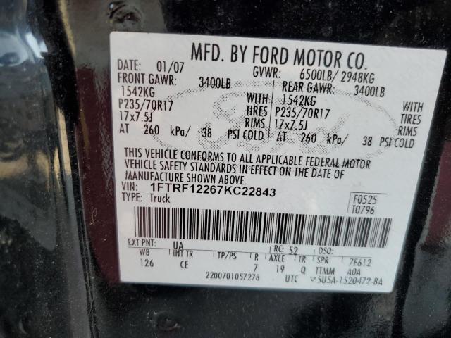 Photo 11 VIN: 1FTRF12267KC22843 - FORD F150 