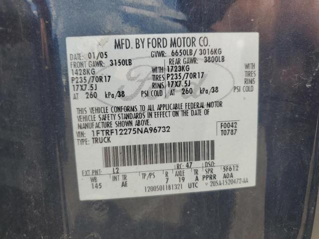 Photo 11 VIN: 1FTRF12275NA96732 - FORD F150 