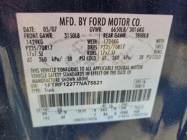 Photo 11 VIN: 1FTRF12277NA75821 - FORD F150 