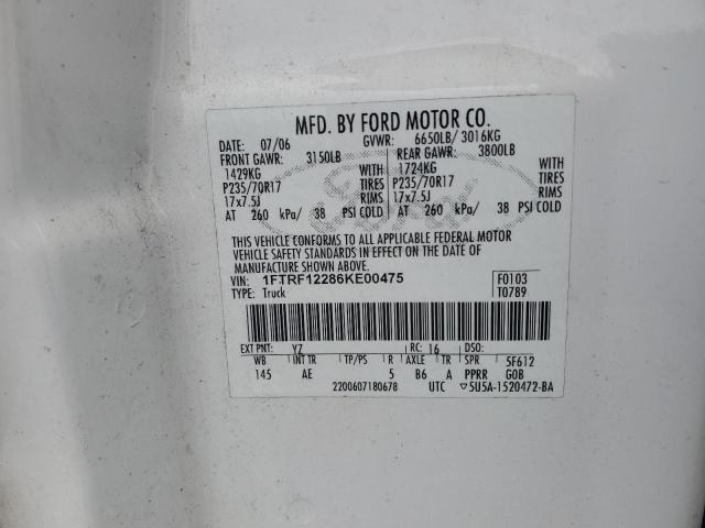 Photo 12 VIN: 1FTRF12286KE00475 - FORD F150 