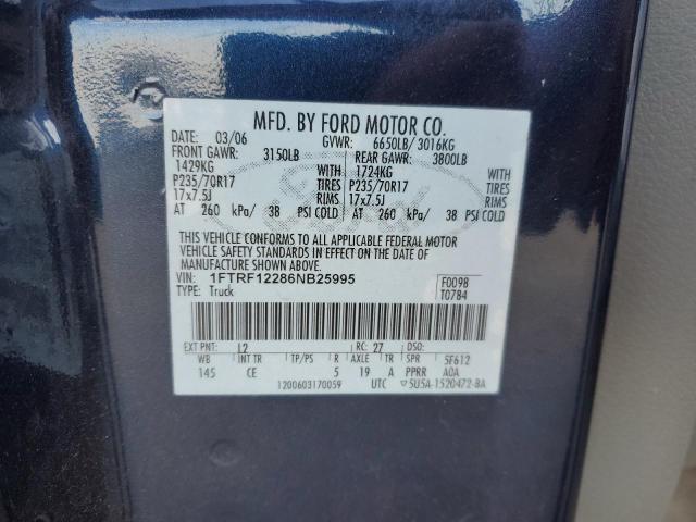 Photo 11 VIN: 1FTRF12286NB25995 - FORD F150 