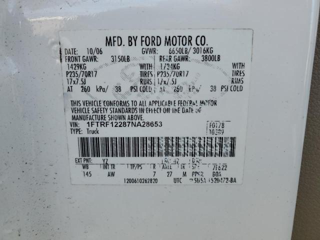 Photo 12 VIN: 1FTRF12287NA28653 - FORD F150 