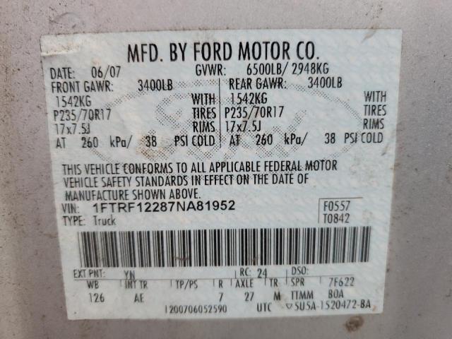 Photo 11 VIN: 1FTRF12287NA81952 - FORD F150 