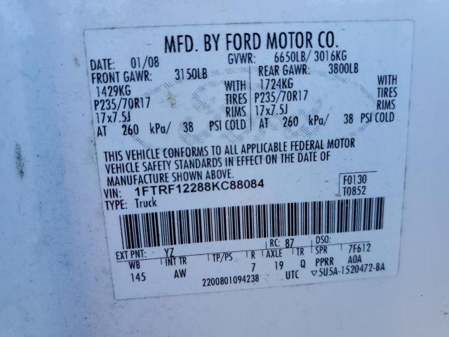 Photo 11 VIN: 1FTRF12288KC88084 - FORD F150 