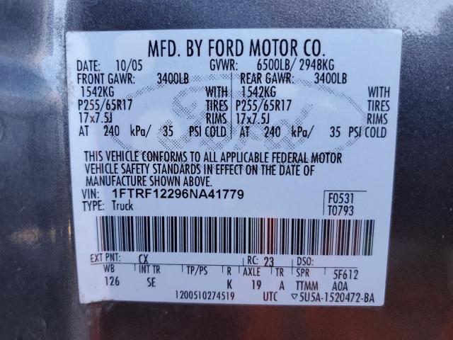 Photo 12 VIN: 1FTRF12296NA41779 - FORD F150 