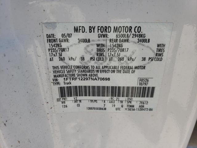 Photo 12 VIN: 1FTRF12297NA70698 - FORD F150 